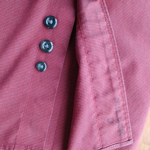 Joseph & Feiss Burgundy Long Sleeve Button-Up Shirt 17 32/33 non iron cotton MW - Picture 12 of 13